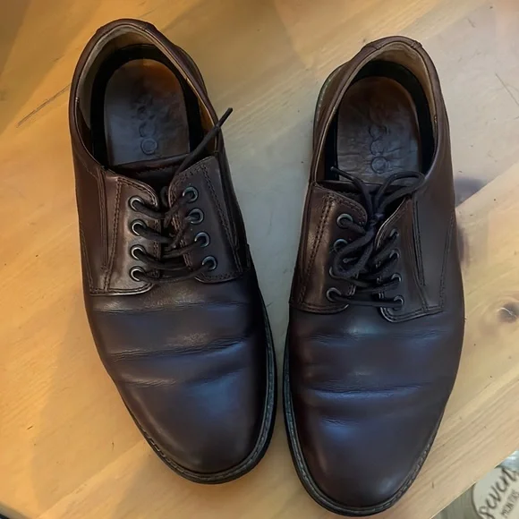 Ecco Brown Leather Lace Up Loafers, Size 44, US 10 s-l400.jpg main image 2